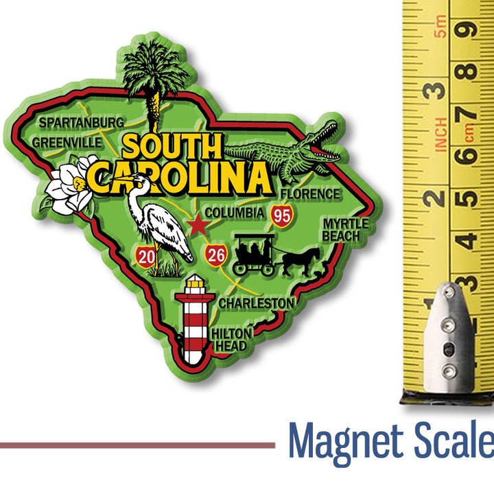 7 Star - Wholesale Magnet - South Carolina Colorful State Magnets 4.8" x 2.3" Made USA1