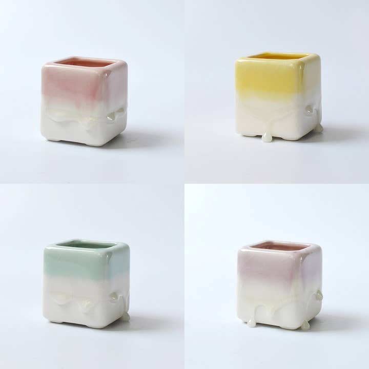 Springer Décor - Vendita all'ingrosso Vasi per piante - Vasi B quadrati smaltati gocciolanti6