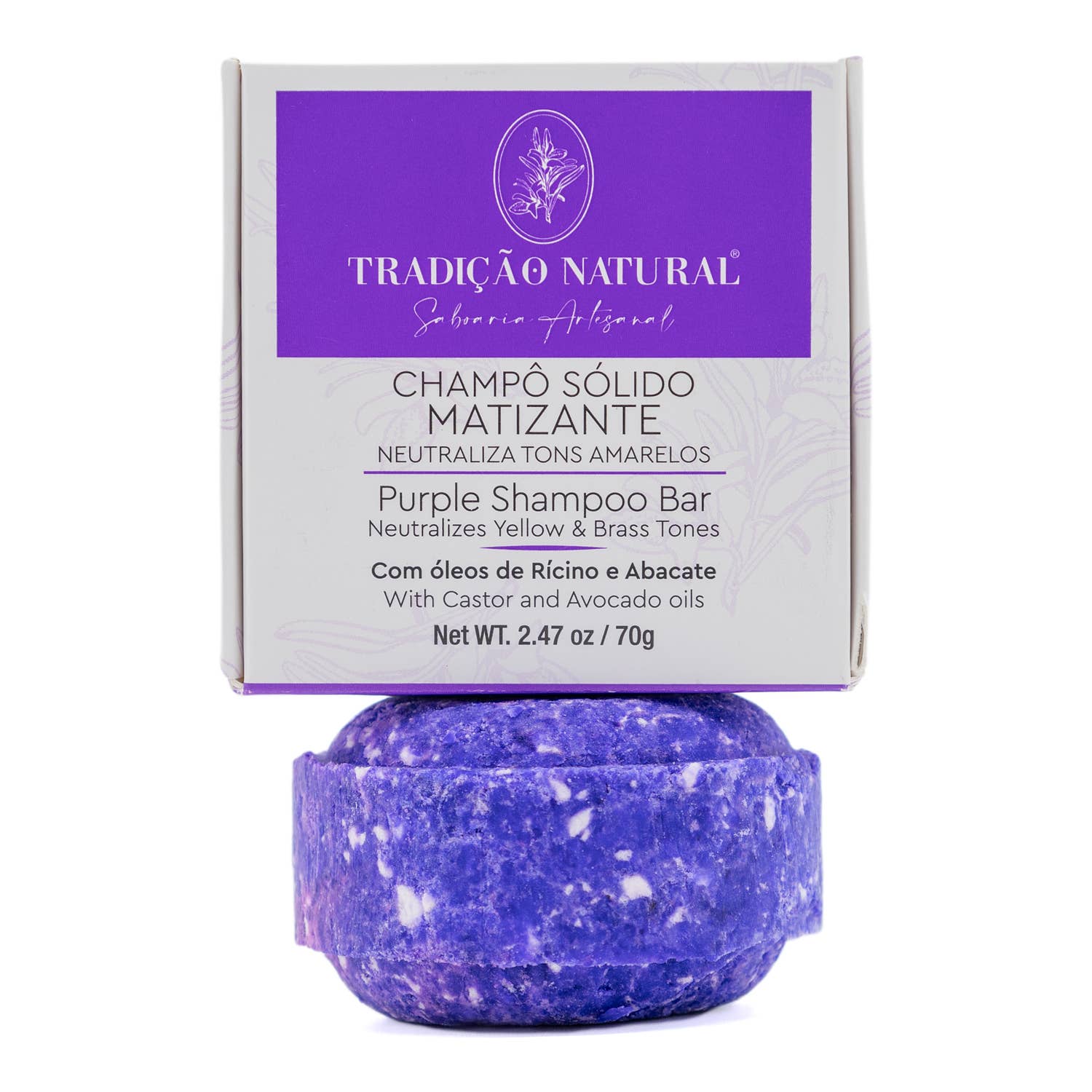Tradição Natural – Großhandel Shampoo-Puck/festes Shampoo – Lila festes Shampoo – handgemacht – 70 g5