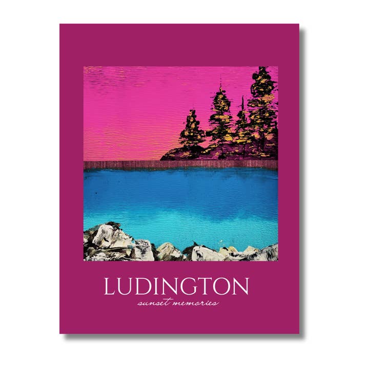 Ludington: Sunset Memories Print | Travel Art |Gift | Art for wholesale by Laura Miller | Nurse Turned Artist
