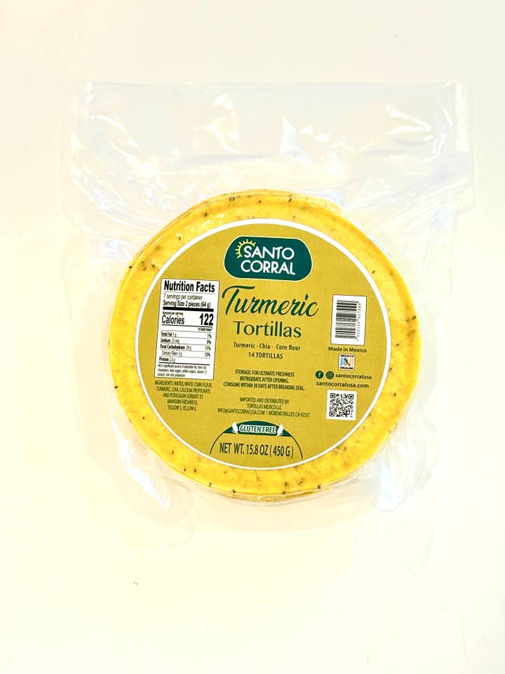Tortillas Curcuma (Turmeric) for wholesale by Santo Corral