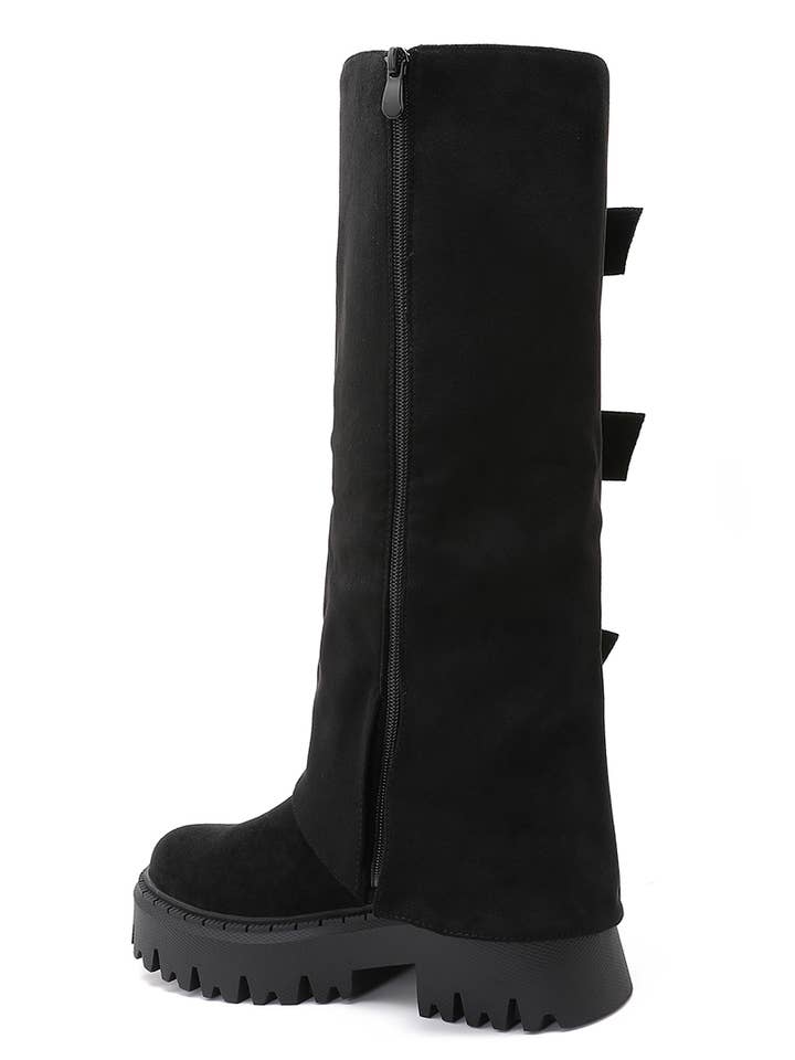 Joia Paris - Vendita all'ingrosso Stivaletti - Donna - Stivali alti con suola dentellata e tripli cinturini WZ-1123