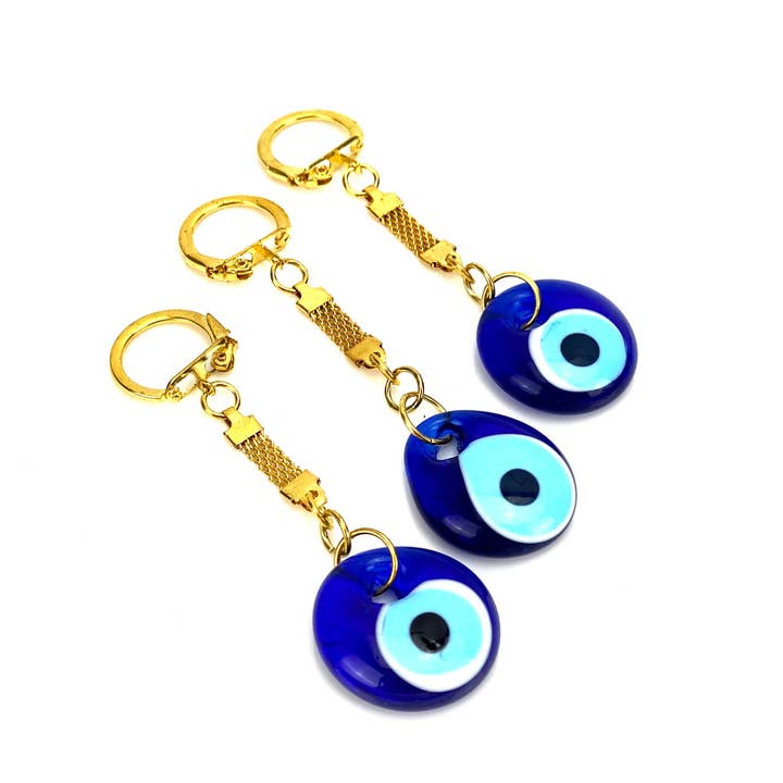 Karens Line - Vente Porte-clés – femme - Porte-clés en forme de cercle en verre Evil Eye9