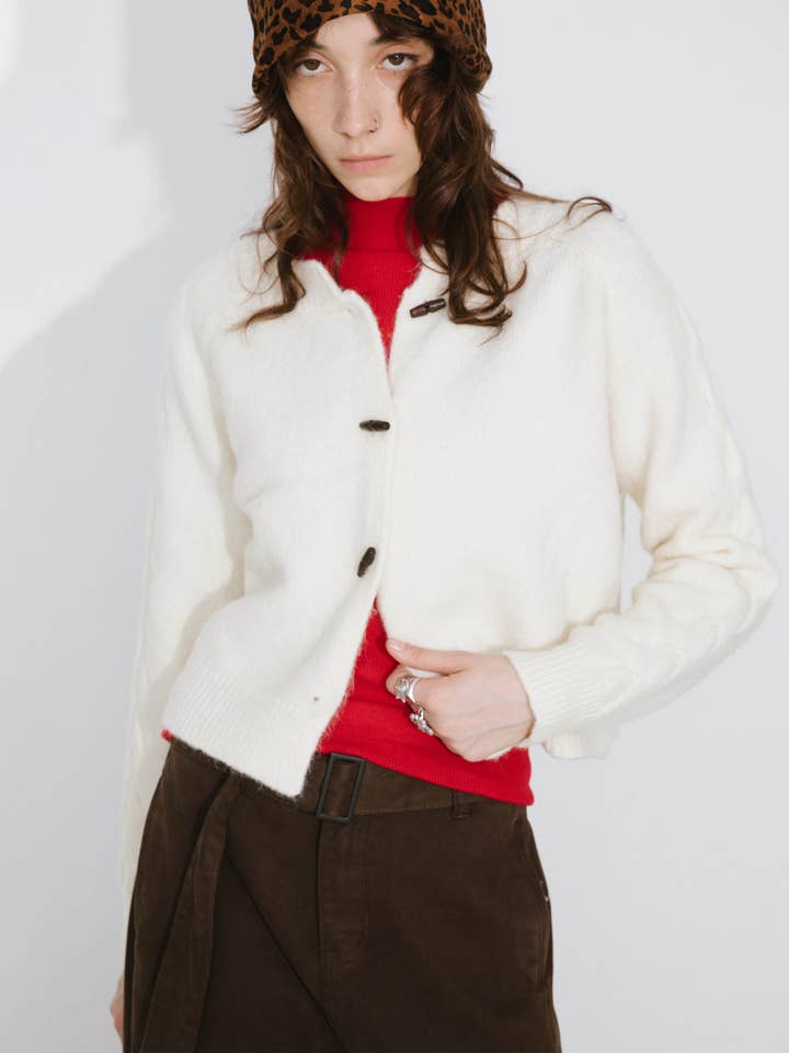 Crew Neck Short Knit Cardigan for wholesale by CUBIC