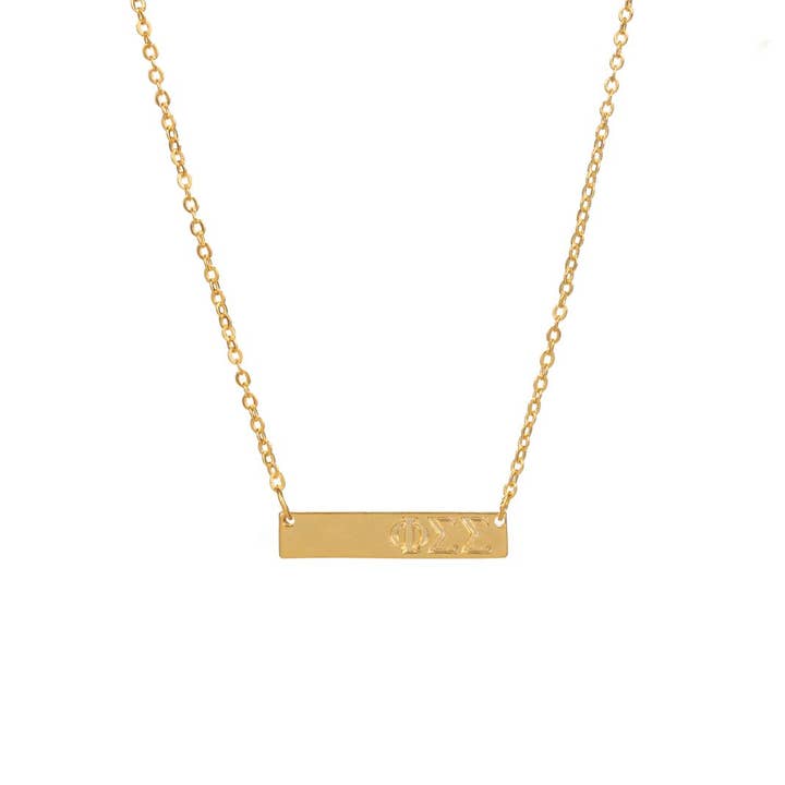 Phi Sigma Sigma Sorority Bar Necklace for wholesale by Shawn Paul