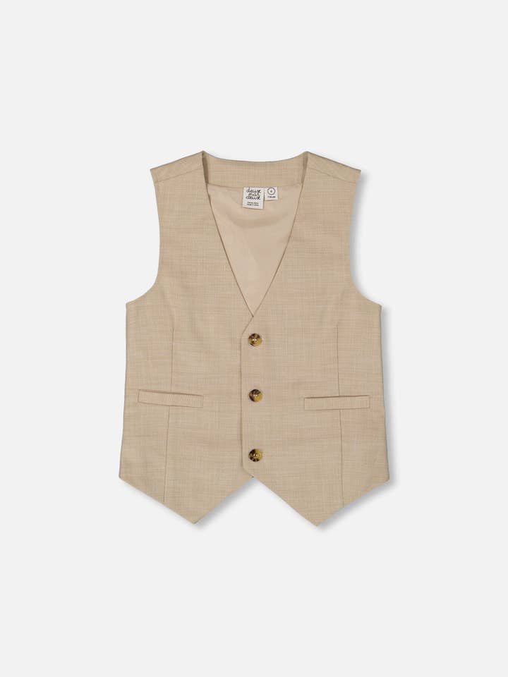 Gilet sans manches taupe clair pour la vente par Deux par Deux