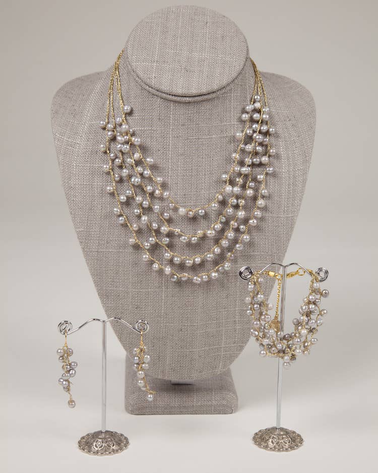 BK S  Multi Strand Pebble Pearl Necklace for wholesale on Faire1
