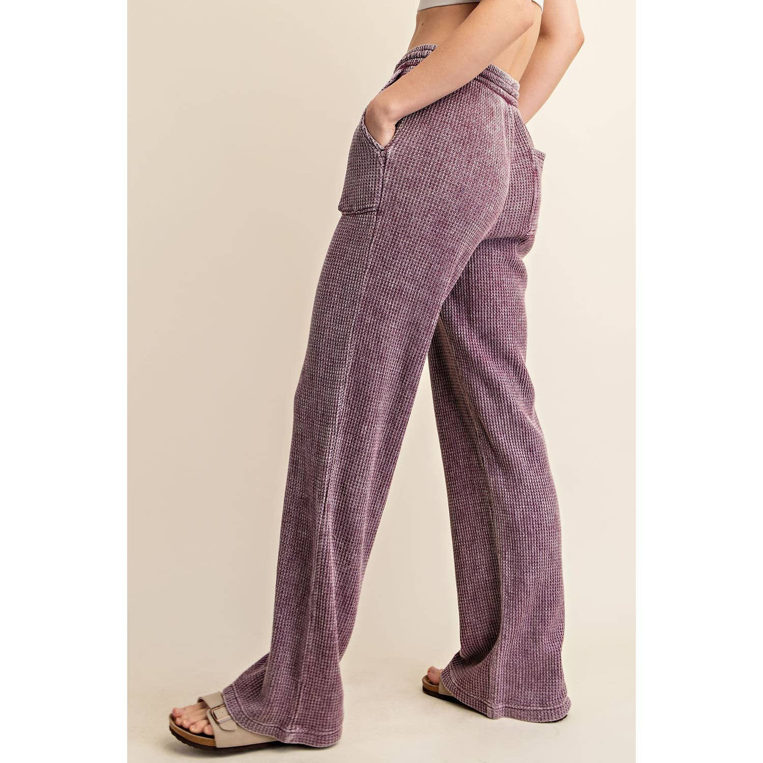 Rae Mode - Wholesale Athletic Pants - Women's - MINERAL WASHED WAFFLE STRAIGHT SWEATPANTS26