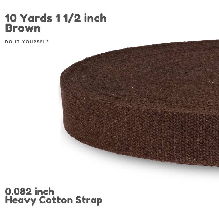 Dream Trimming Goods LLC - Vente Matériels de bricolage - Sangle en coton lourd marron de 1,5" x 10 yards pour poignée de couture1