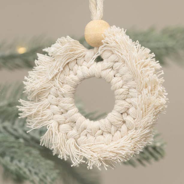 Astrid Scandi Macrame Fabric Hanging Decoration for wholesale by Bollywood Christmas