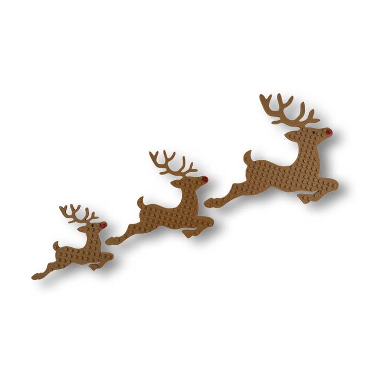 Reindeer Wall Decor x3 Compatible with LEGO® Bricks for wholesale by Made Happy Gifts