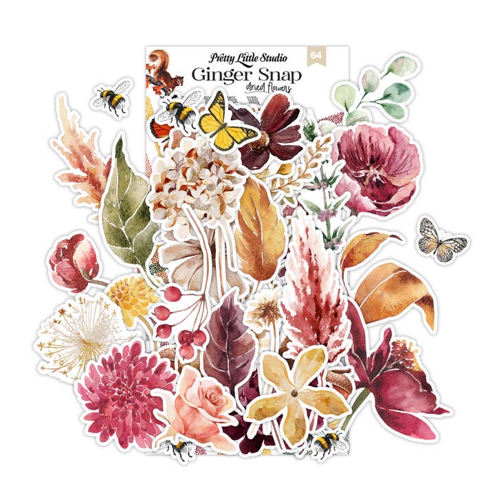 Pepparkaka (Torkade Blommor) Papper Utskuren Ephemera för wholesale av Pretty Little Studio