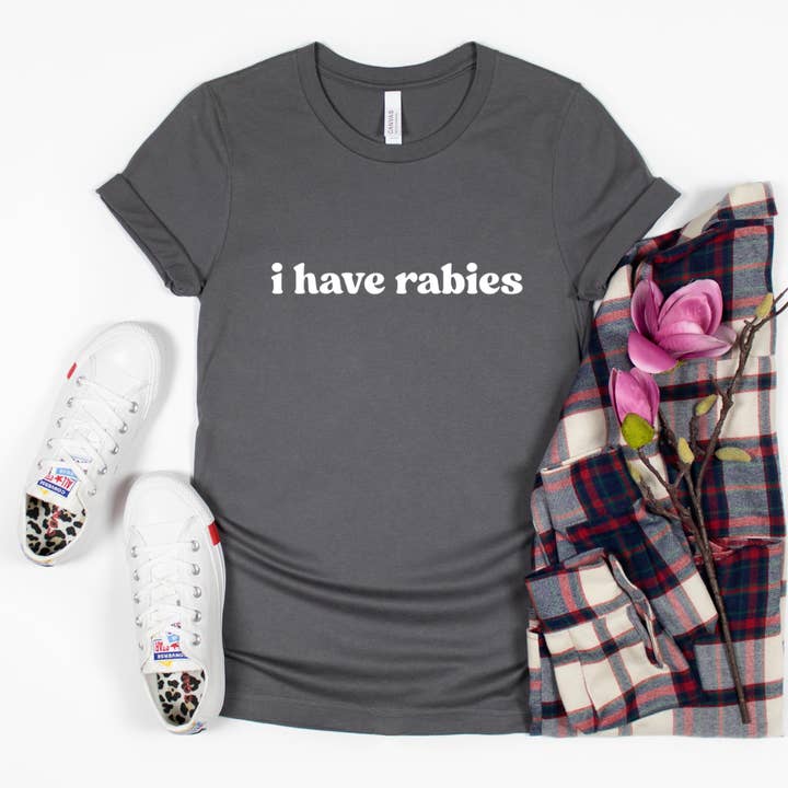 Boho Bloom Emporium - Wholesale Screen Printed T-Shirt - Women's - I HAVE RABIES GRAPHIC TEE