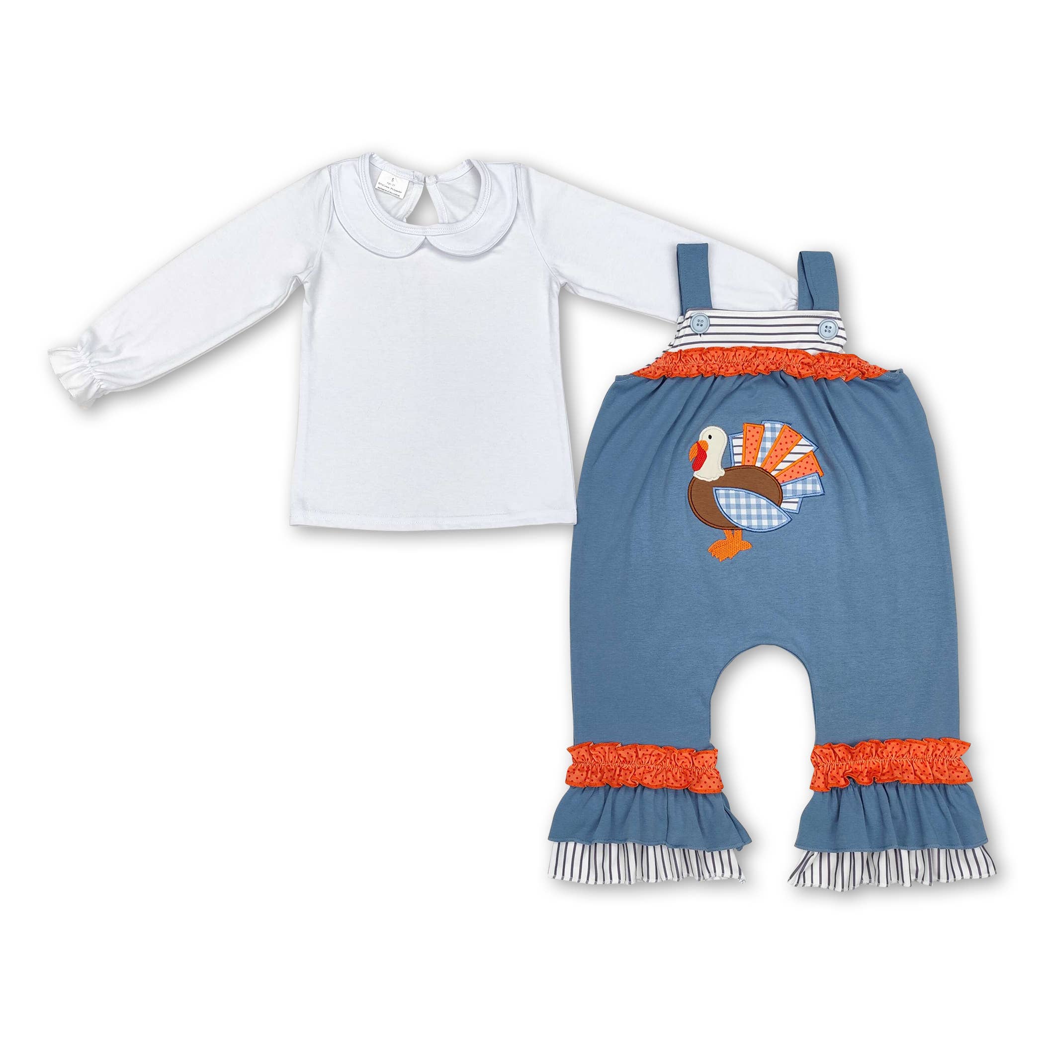 Yawoo Garments - Wholesale Top & Pant Set - Kids - Long sleeves turkey top plaid pants boys Thanksgiving clothes2