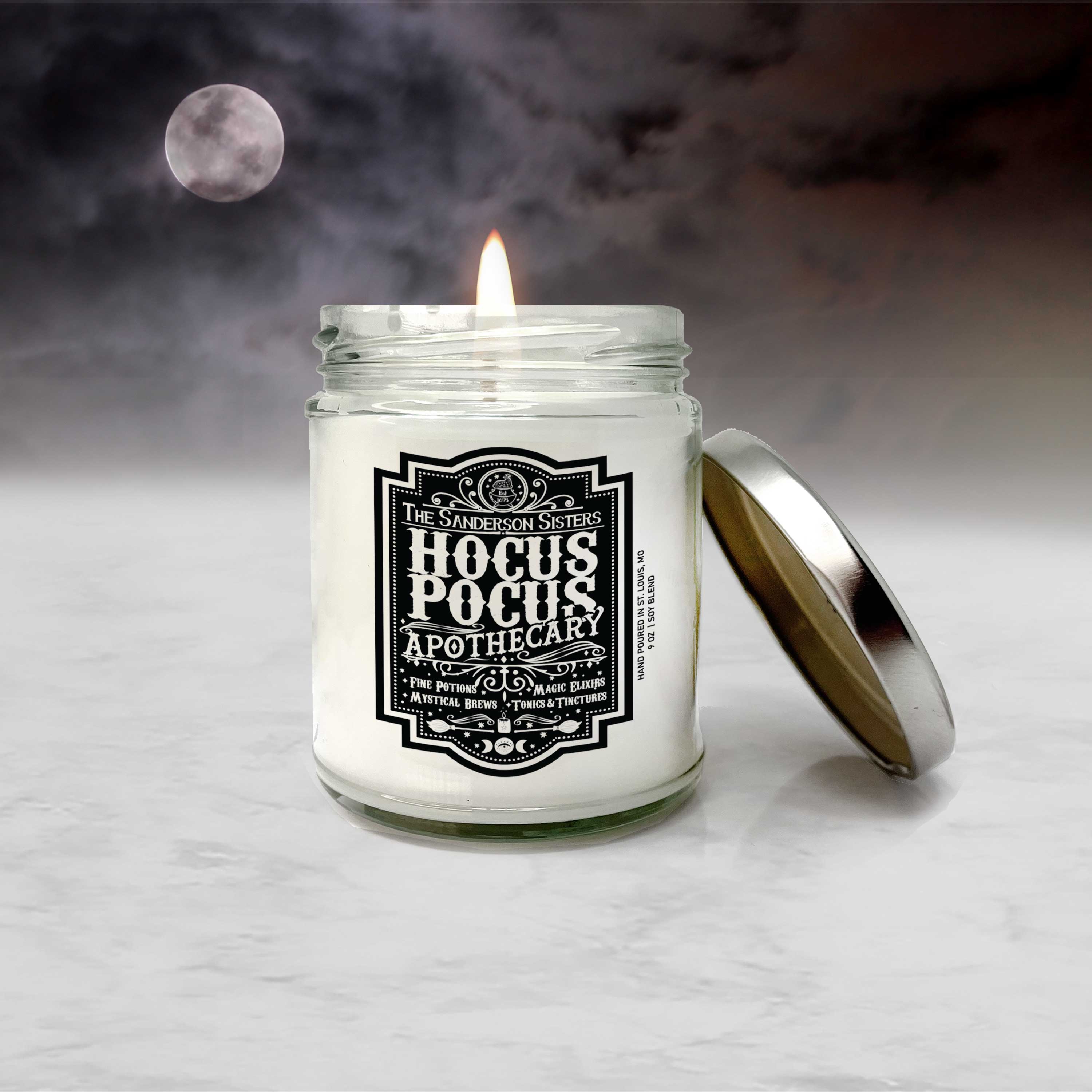 ZA Handmade Wholesale - Wholesale Jar/Filled Candle - Hocus Pocus Inspired Apothecary Halloween Witches Brew Candle