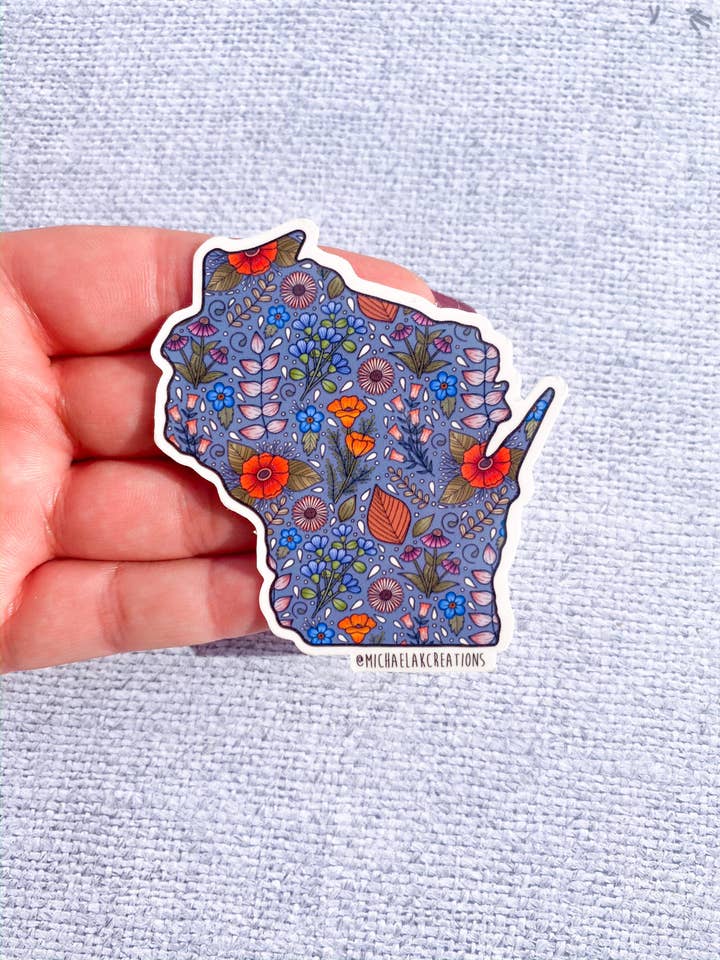 Wisconsin Stickers|WI Stickers |Stickers for Hydroflask | la for wholesale by Michaela K Creations