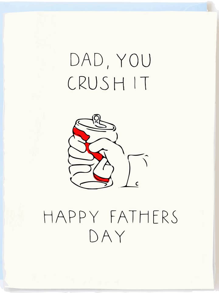 Funny Father’s Day Card – Crushing Beer Humor Greeting for wholesale by Pop + Paper