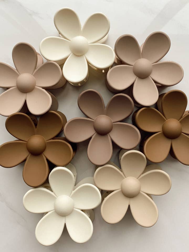 Nude Floral - Claw Clip Ten Pack for wholesale by Saige Collective