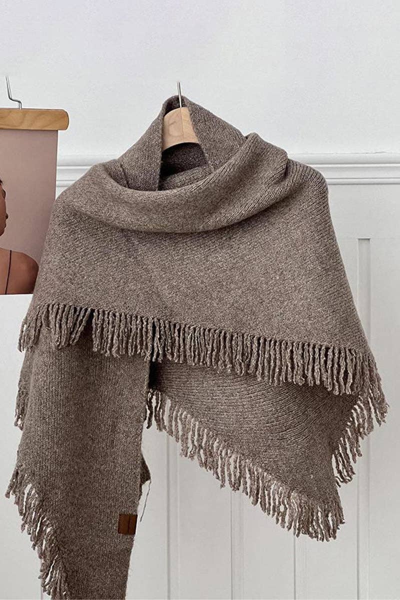 Mccolin - Wholesale Poncho - Women's - Fringed Edge Knit Poncho3