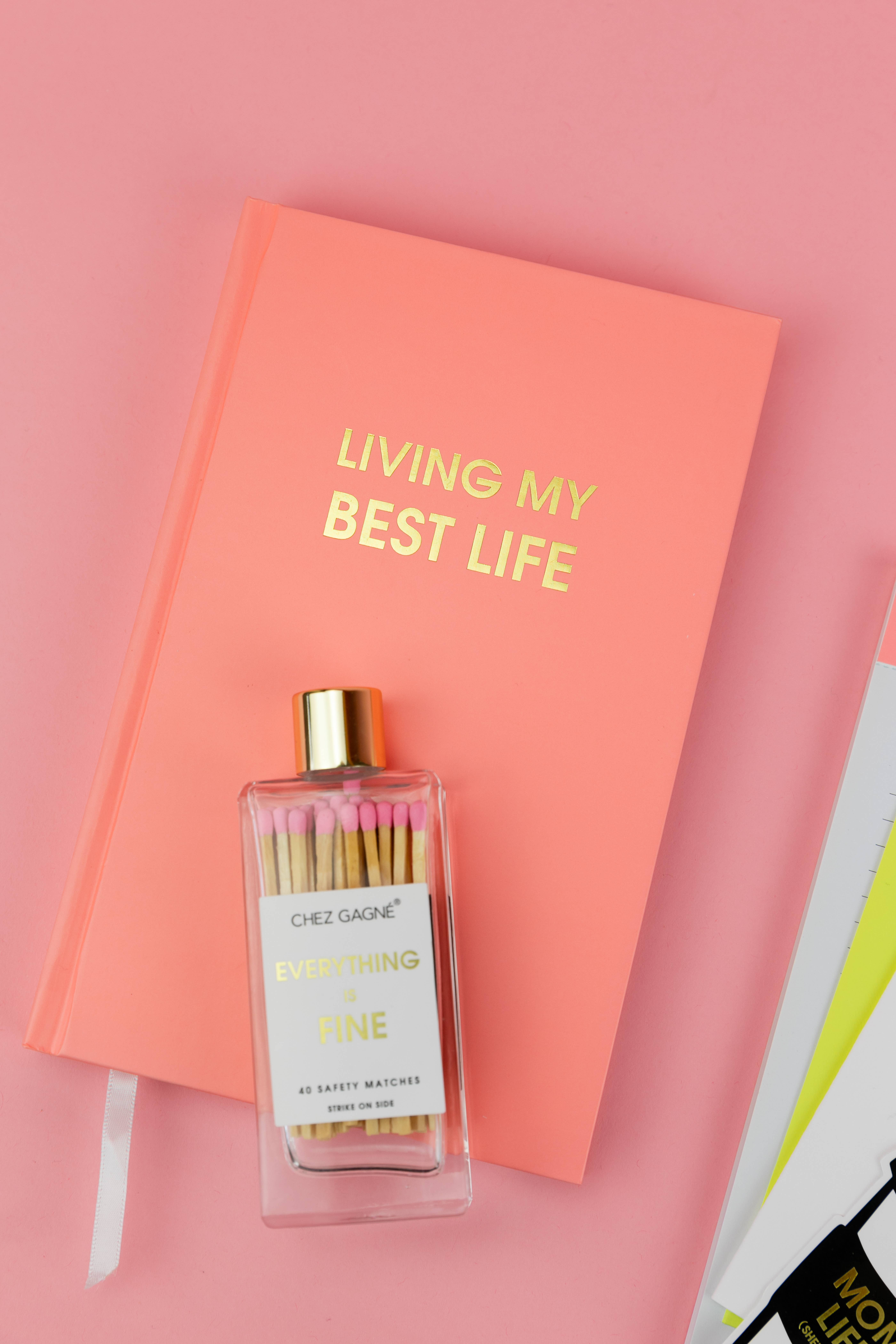 Chez Gagné - Wholesale Journal/Diary - Living My Best Life - Hardcover Daily Journal - Sunset Pink1