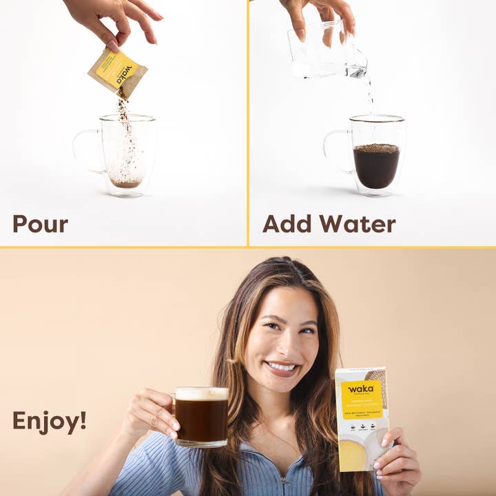 Waka Coffee & Tea - Wholesale Instant Coffee/Espresso - Medium-Strong Roast Single-Serve Instant Coffee 8 ct Box3