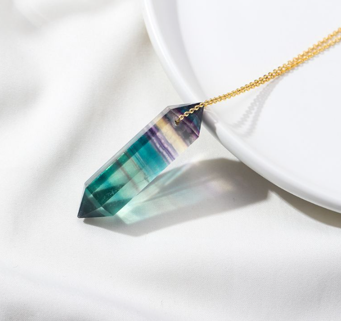 Moon Rituals – Colar pingente/pendente por atacado – Colar de Fluorita Arco-Íris - Abrace Clarity & Creativity3