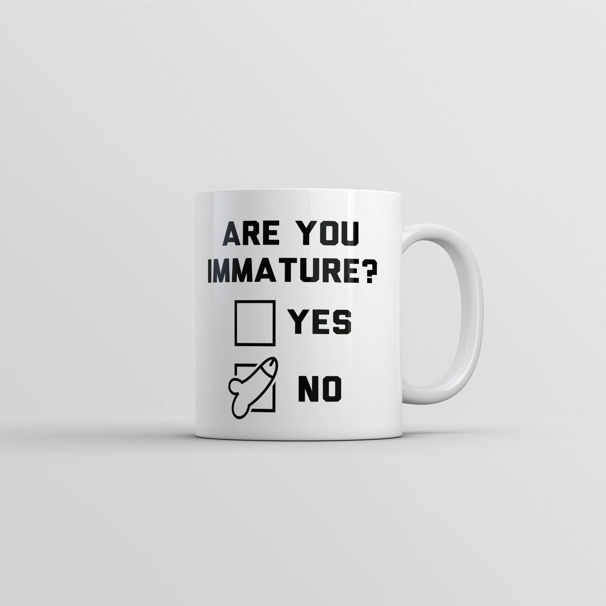 White Are You Immature Mug for wholesale on Faire0