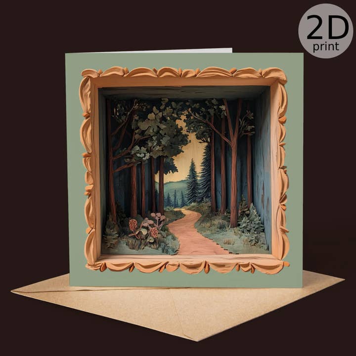 Skogsstig 2D-tryckt skuggboxkort för wholesale av Good Post Day