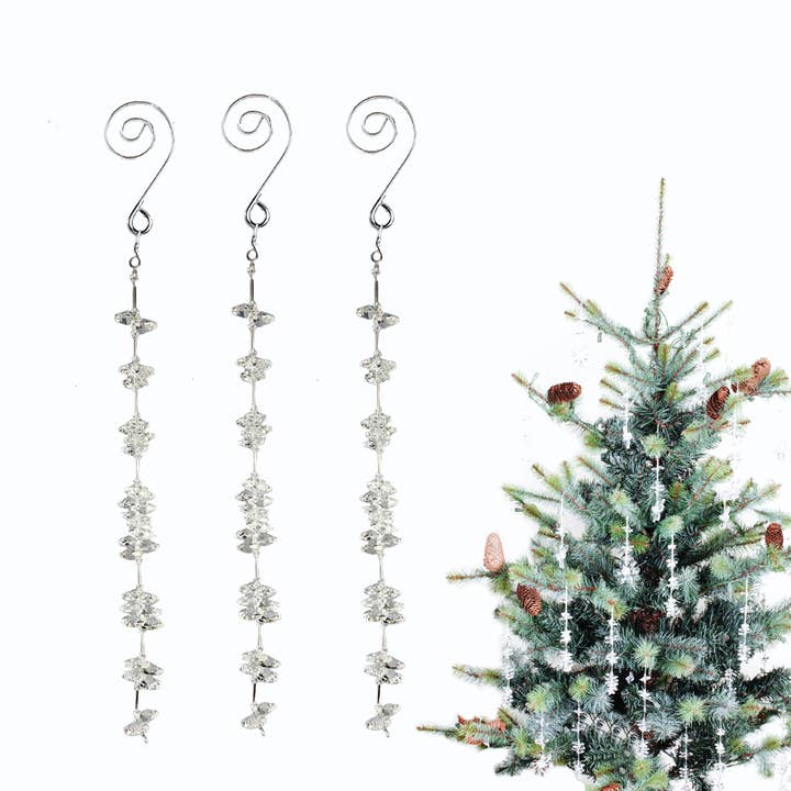 Carámbano de Cristal de 11", Decoraciones Navideñas con Cristales Colgantes, Decoración de Navidad, Decoración de Cristal y Decoraciones de Boda, Decoración de Boda, Adorno Navideño de Carámbano, Adorno de Cristal para venta al por mayor de Crystalize Home