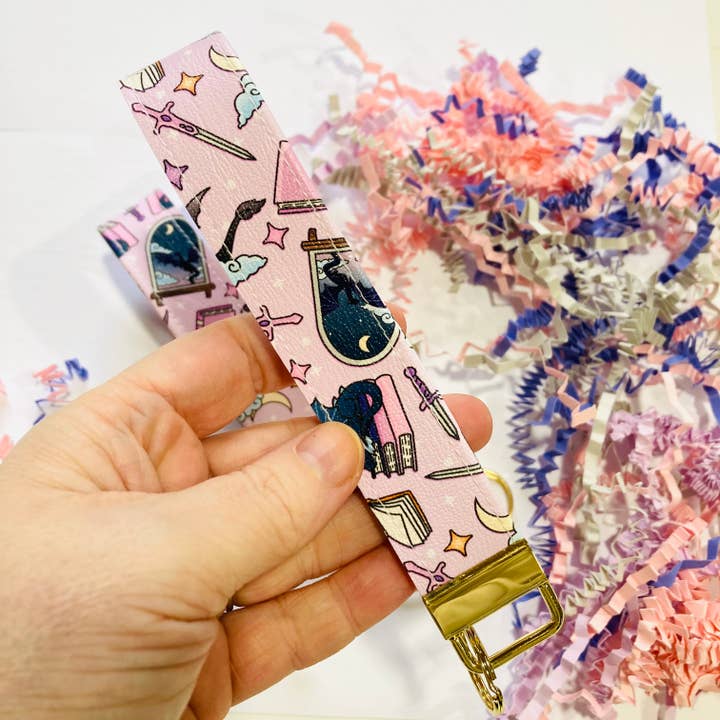 Chapter & Ink - Wholesale Keychain - Women's - Fantasy Bookish Leatherette Wristlet Keychain1