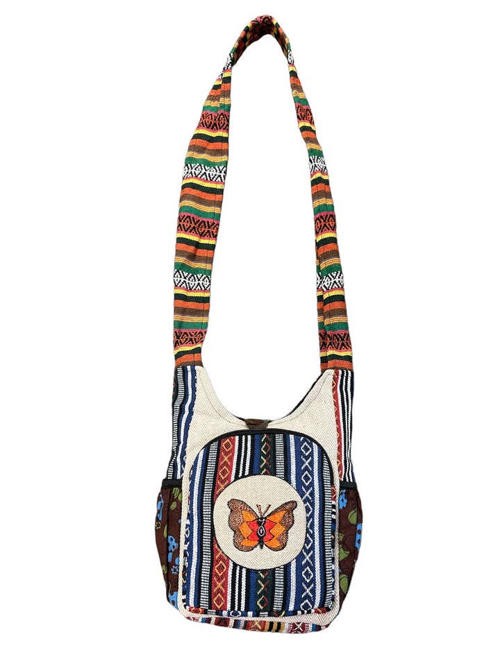 Mini-bolsa de algodão com bolso lateral de cânhamo RIB3034 por atacado de Rising International Inc