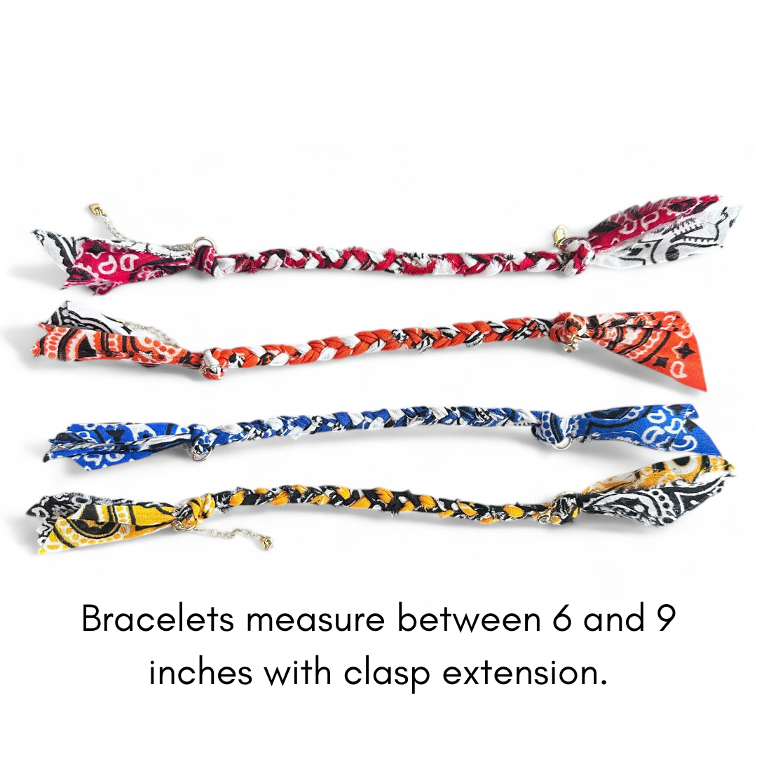 Karma Cat Jewelry Co. - Wholesale Woven/Braided Bracelet - Custom Bandana Bracelet / School Spirit, Cheer, game day2