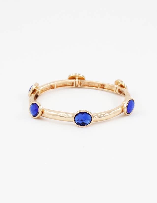 Pretty Persuasions - Wholesale Bangle Bracelet - B25034 Glass Bead/Faux Pearl Adorned Stretch Bangle Bracelet2