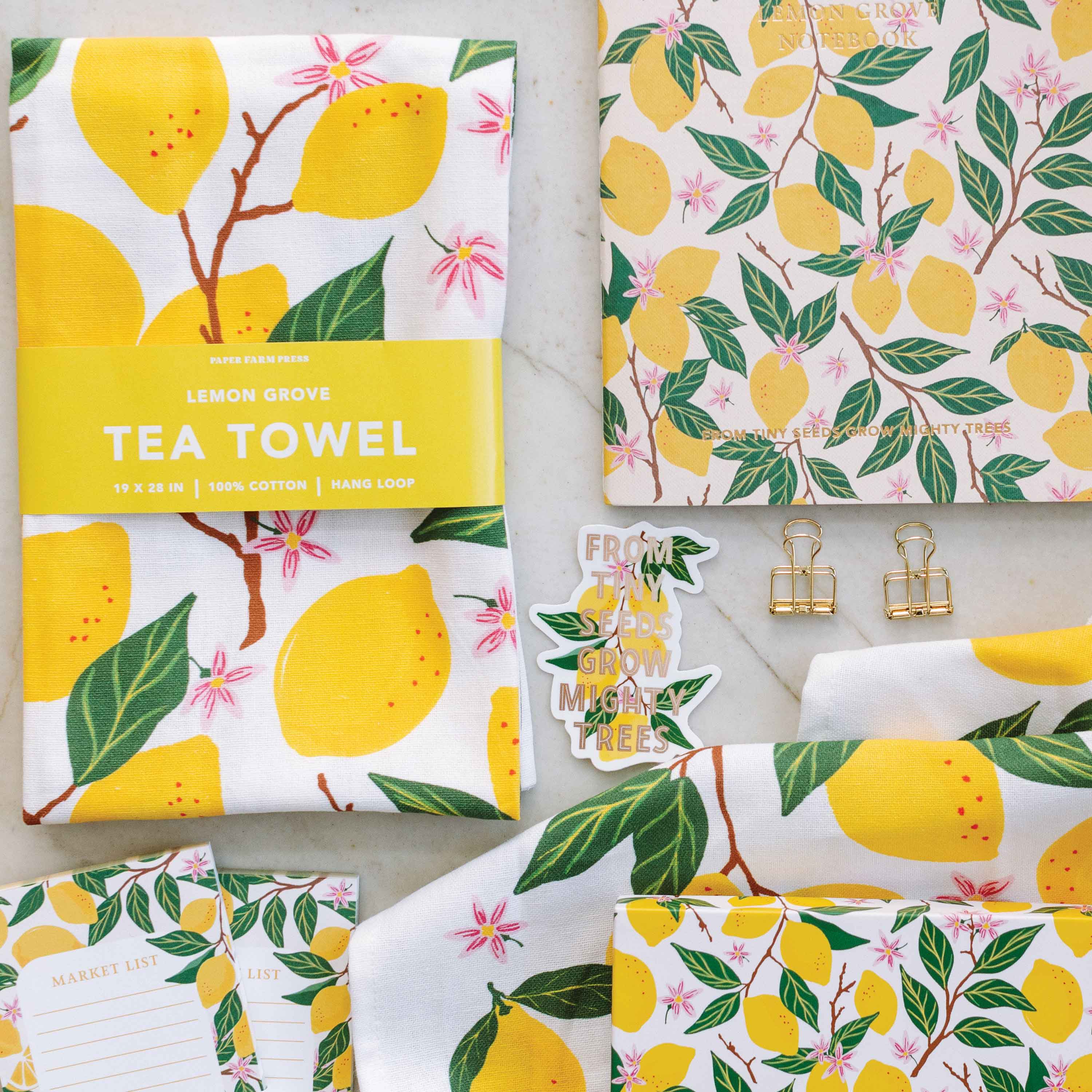 Paper Farm Press - Wholesale Tea Towel - Lemon Grove Tea Towel1