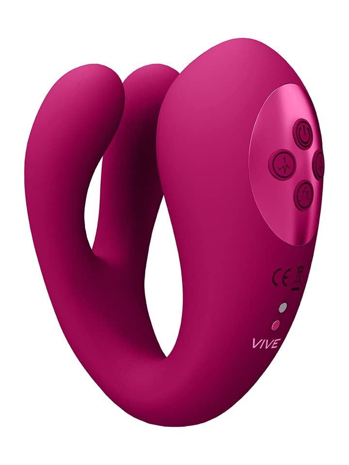 Yoko - Triple Action Vibrator Dual Prong With Clitoral Pulse for wholesale by Shots