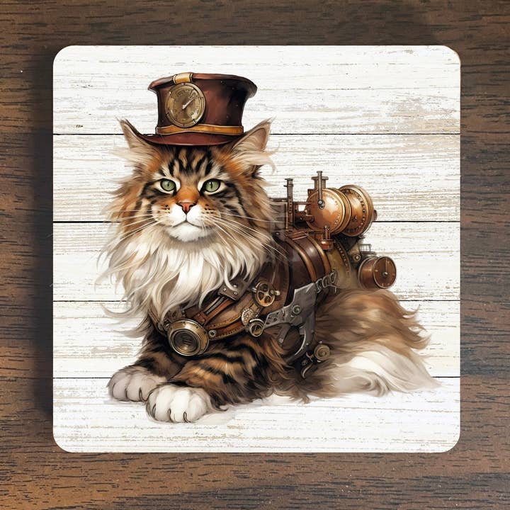 Steampunk Whiskered Wonder Magnet for wholesale by Zen and Meow