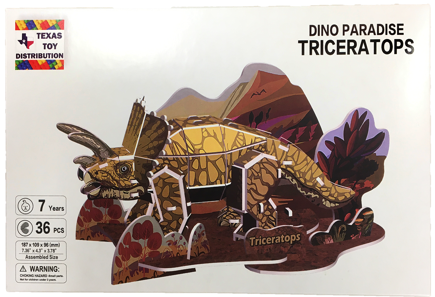 Texas Toy Distribution - Wholesale Puzzle - Kids - Dinosaur 3D Puzzles EPS Foam Puzzle Sets, Six Types3