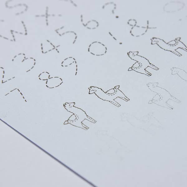 StickerKitten - Wholesale Rubber/Decorative Stamp - Alpaca Wishes Photopolymer Stamps (Stitched Alphabet)5