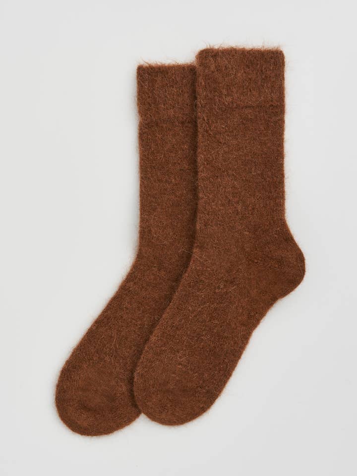 Chestnut Brown Ultra Soft Alpaca Socks for wholesale by Pairs Socks