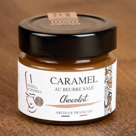 Rozell et Spanell - Wholesale Caramel Sauce - CHOCOLATE SALTED BUTTER CARAMEL 100G0