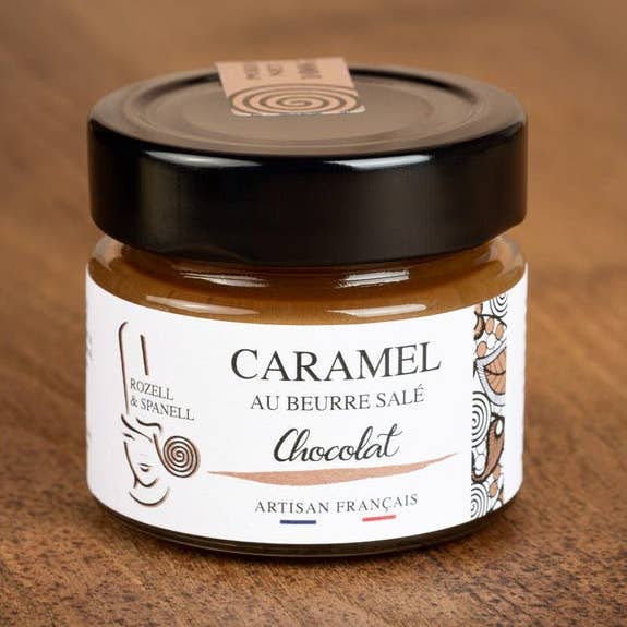 Rozell et Spanell – wholesale Caramel sauce – CHOCOLATE SALTED BUTTER CARAMEL 100G