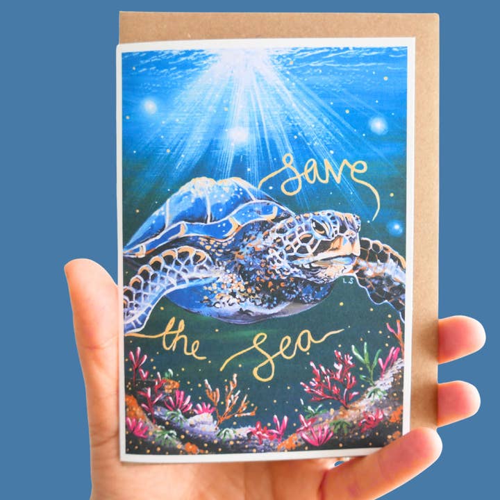 Greetings Card 'Turtle' Live Gently Collection for wholesale by ReKINDle By Lisa