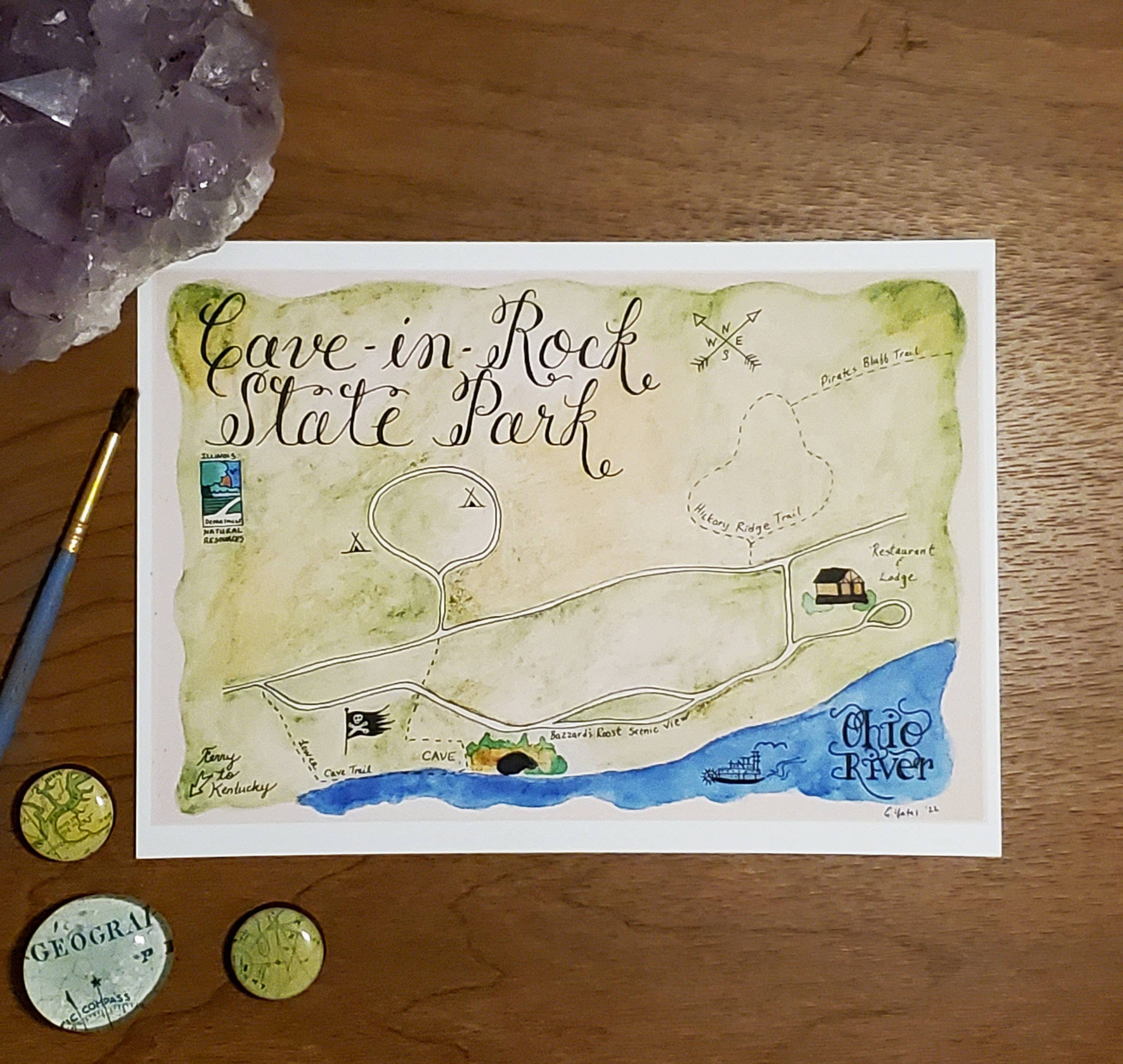 Emily Drew Yates Art & Illustration - Wholesale Sticker - Map Stickers - from 32 Original Watercolor Paintings13