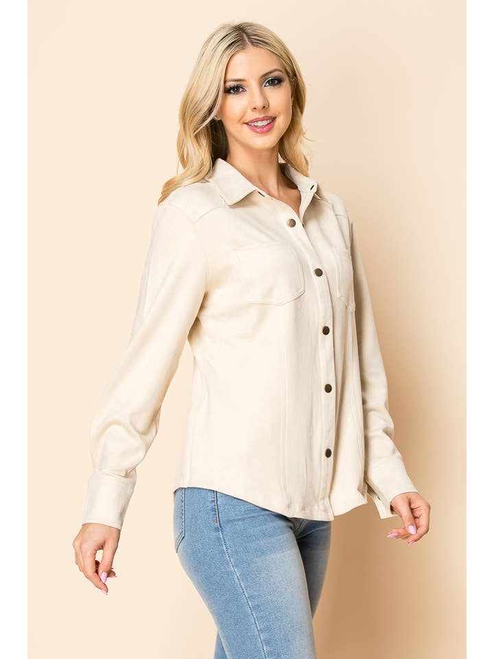 W.A.Y. --Wonderful And Young - Wholesale Shirt - Women's - W.A.Y Suede Snap Shirt