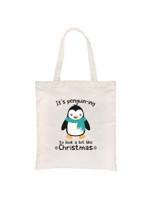 It's Penguin-ing To Look A Lot Like Christmas Canvas Bag for wholesale by 365 In Love