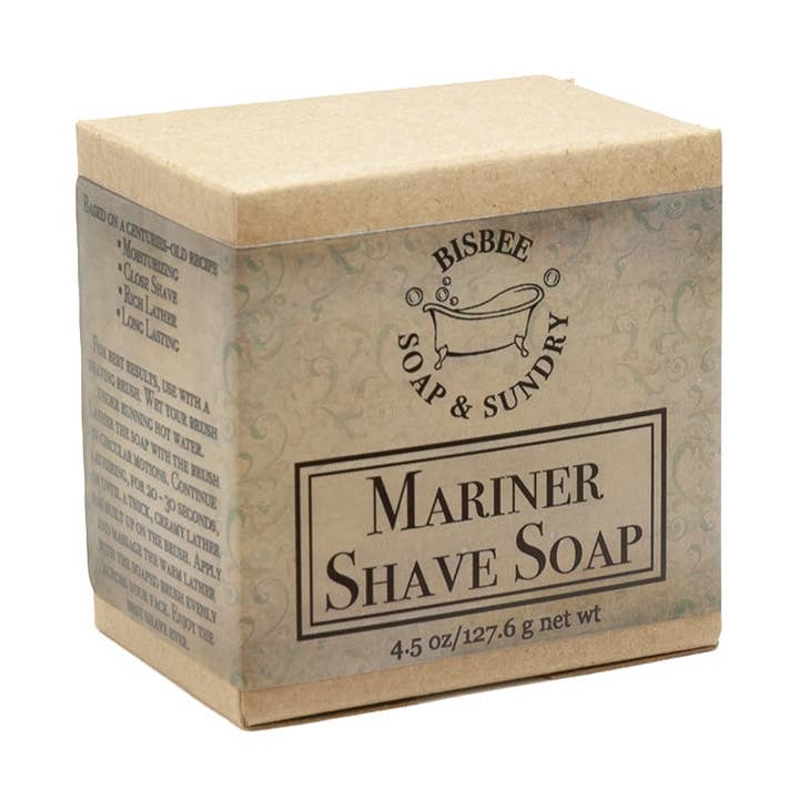 Jabón de afeitar Mariner, 4.5 oz. para venta al por mayor de Bisbee Soap & Sundry