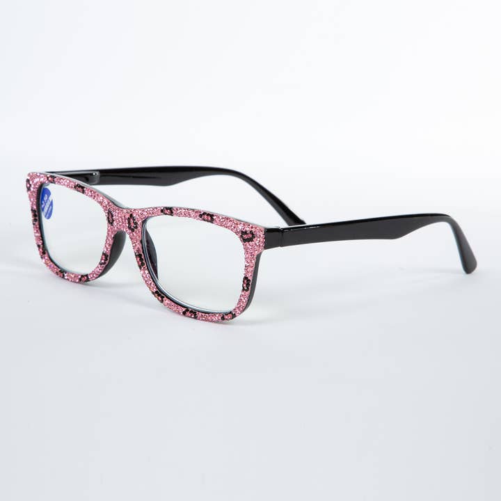 Ole – Engroshandel Briller - Dame – Håndlavet Rhinestone Square Reader G0351-Pink1