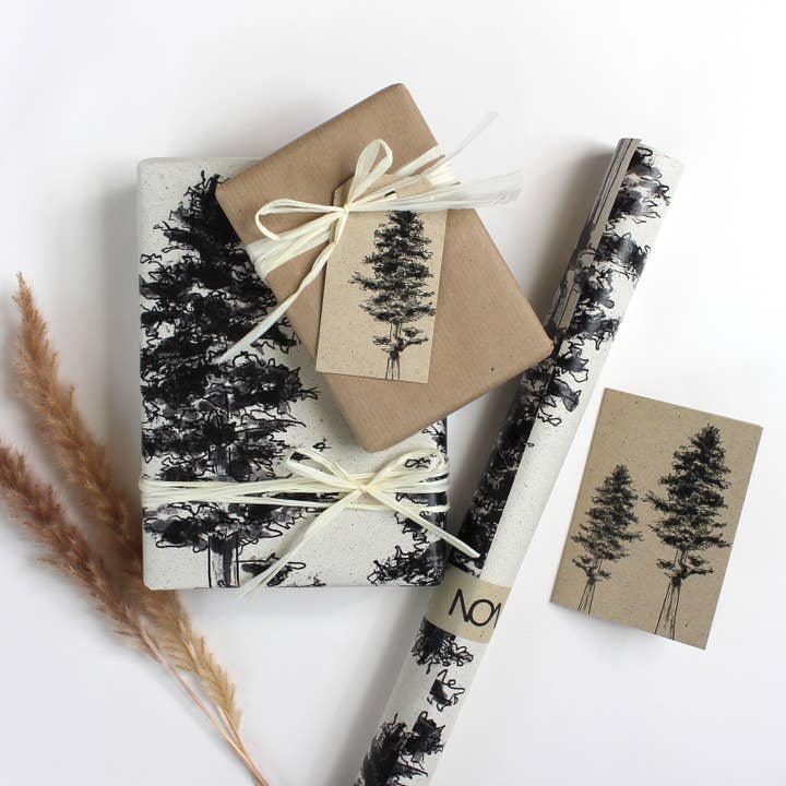 NOA Papeterie - Wholesale Wrapping Paper Roll - Gift wrap roll made of grass paper, length: 300cm, white fir4