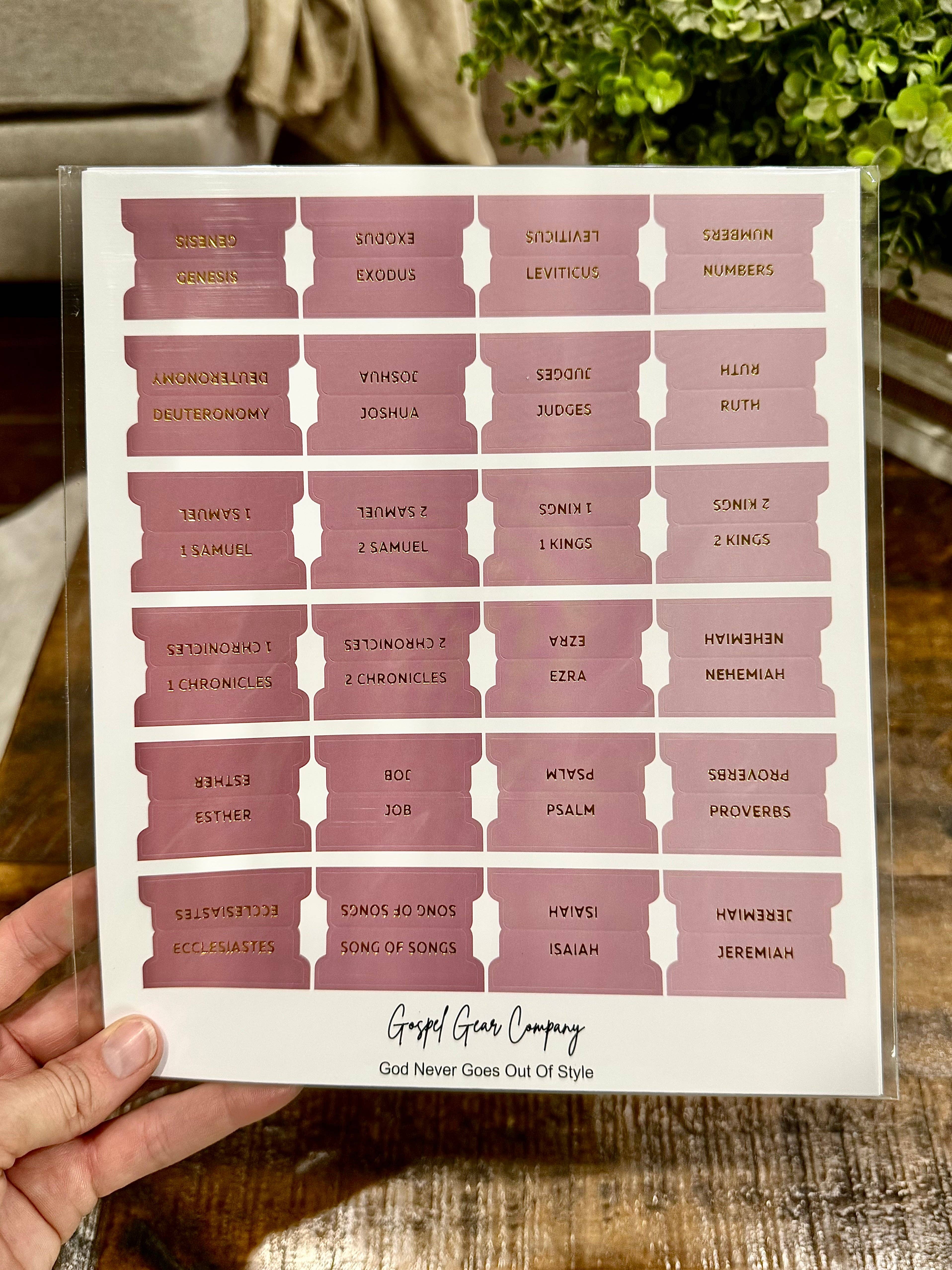 Gospel Gear Co - Wholesale Bookmark - Gold Foil Dusty Rose Matte Bible Tabs1