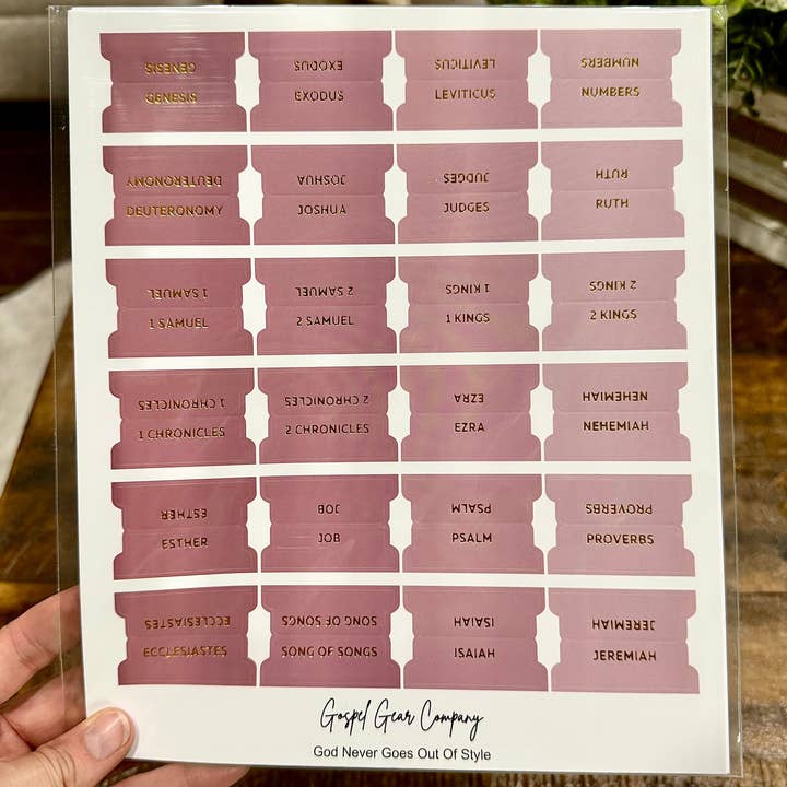 Gospel Gear Co - Wholesale Bookmark - Gold Foil Dusty Rose Matte Bible Tabs1